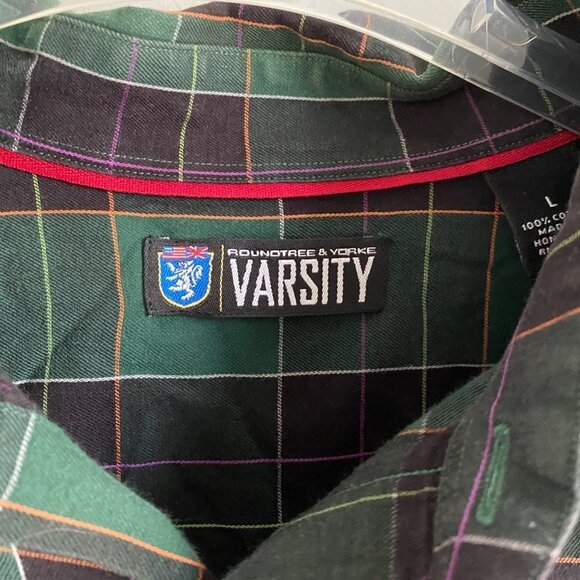 Roundtree and Yorke Varsity Long Sleeve Button Down Shirt Large - Picture 5 of 11